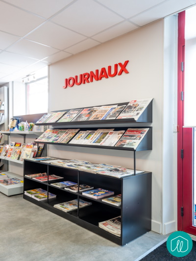 Agence etincelles Bordeaux Rénovation d’un magasin papeterie, presse et librairie